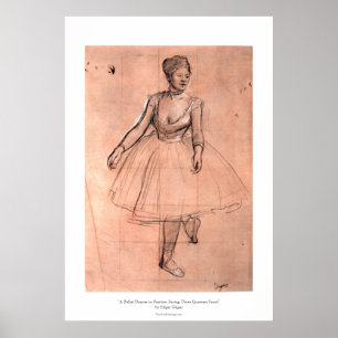 Affiches Dessin de Ballerina par Degas joli ballet danseuse
