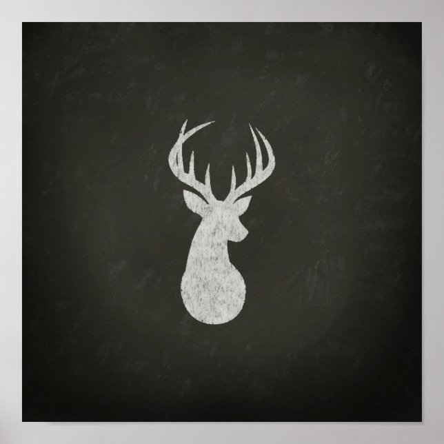 Affiches Dessin de calcaire de cerfs avec Antlers (Devant)