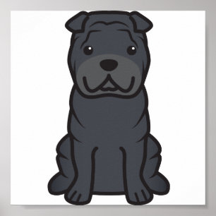 Affiches Dessin de Chien Shar-Pei chinois