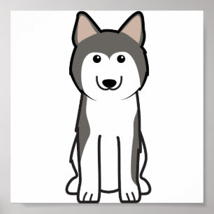 Affiches Dessin de Chien Sibérie Husky