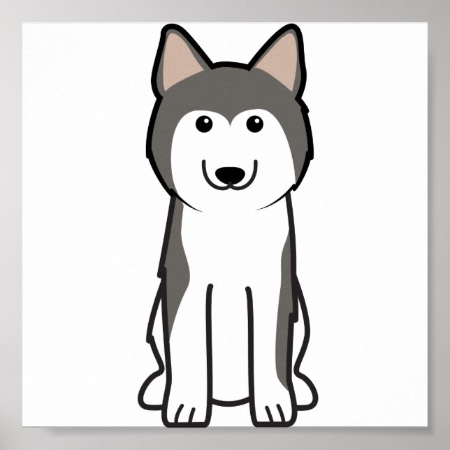 Affiches Dessin de Chien Sibérie Husky (Devant)