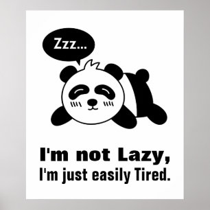 Affiches Dessin de Cute and Lazy Panda