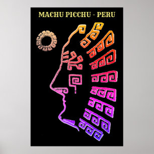 Affiches Dessin de Machu Picchu Incroyable