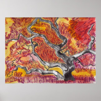 Affiches Dessin d'érable japonais