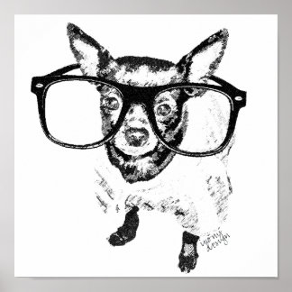 Affiches Dessin du Chihuahua Chig Illustration