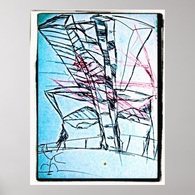 Affiches Dessin du noeud de la ville (Devant)