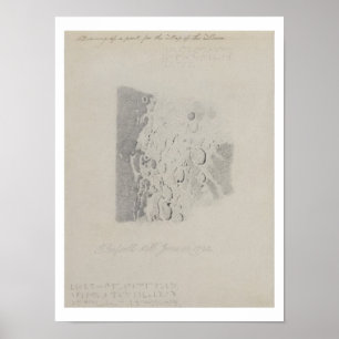 Affiches Dessin pour la carte de la lune, 1794 (crayon sur 