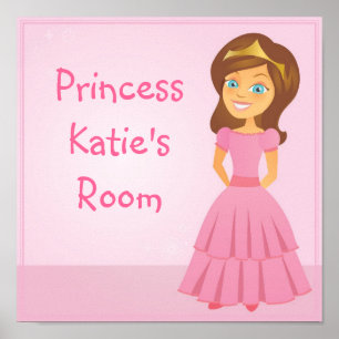 Affiches Dessin Princesse personnalisable Mur Art pour enfa
