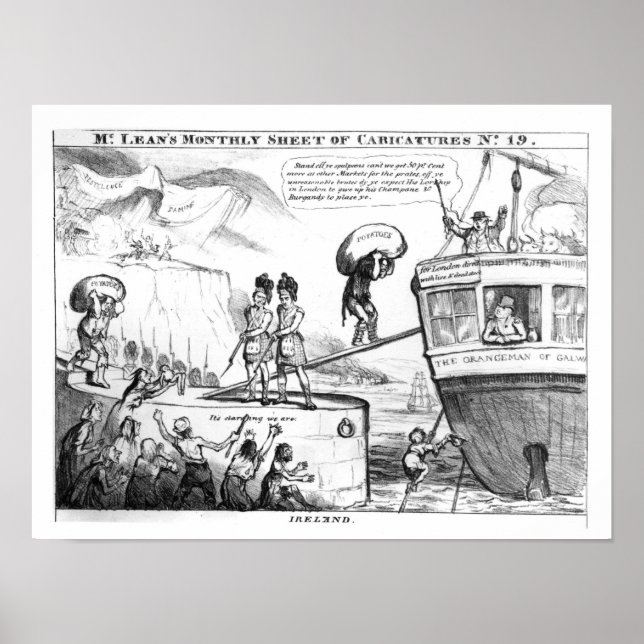 Affiches Dessin satirique sur l'État d'Irlande (Devant)