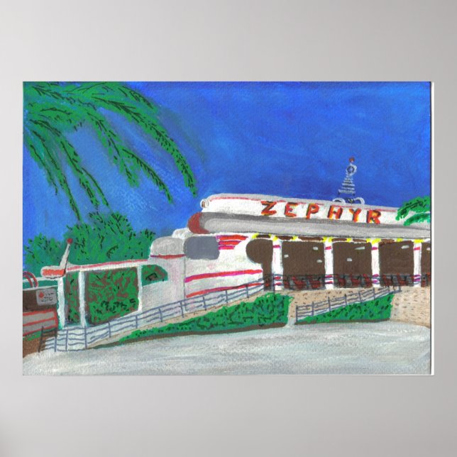 Affiches Dessous de verre à rouleaux Zephyr à la plage (Devant)