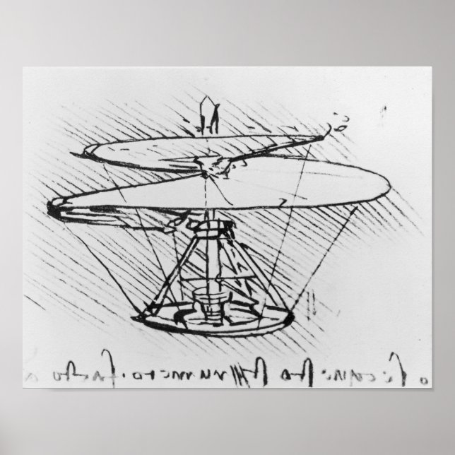 Affiches Détail de la conception d'une machine volante, c.1 (Devant)