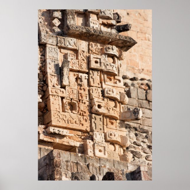 Affiches Détail De La Pyramide Magicienne, Yucatan, Mexique (Devant)