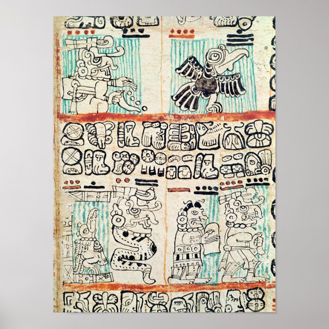 Affiches Détail d'un codex maya (Devant)