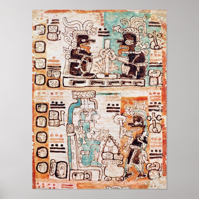 Affiches Detail from a Mayan codex (Devant)