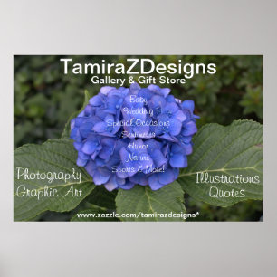 Affiches Détails du nom de l'entreprise Blue Hydrangea