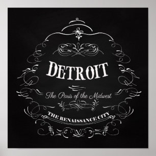 Affiches Detroit Michigan - Paris du Midwest