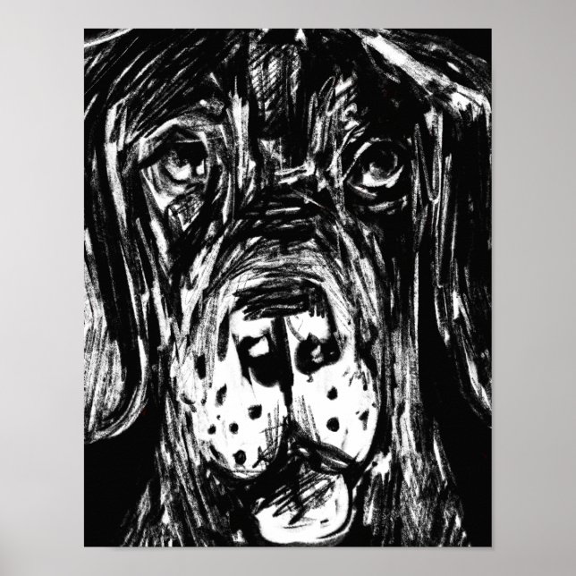 Affiches Deutsche Dogge Kohlezeichnung (Devant)