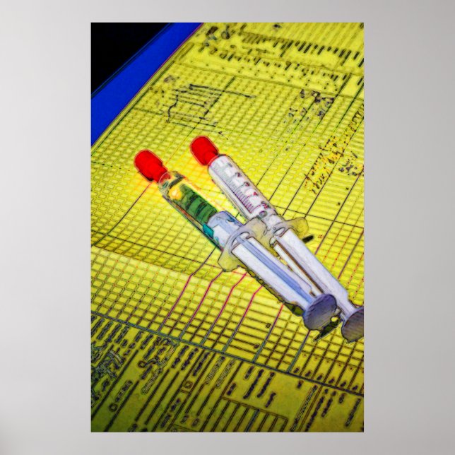 Affiches Deux aiguilles sur un graphique Médicale (Devant)