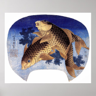 Affiches Deux Carpes, Hokusai