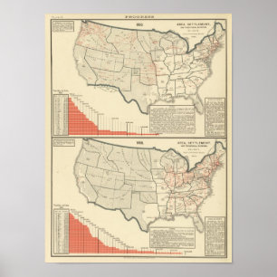 Affiches Deux cartes lithographiées par couleur des