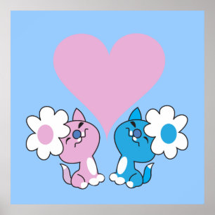 Affiches Deux chatons amoureux