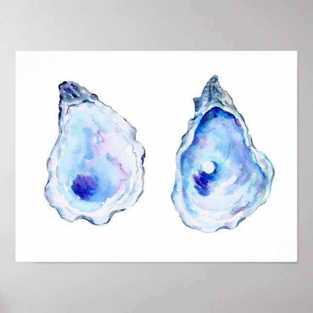 Affiches Deux coquilles d'huîtres avec perle (Devant)