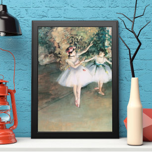 Affiches Deux danseuses sur une scène par Edgar Degas, Art