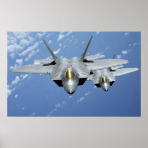Affiches Deux F-22 Raptors survolent l'océan Pacifique