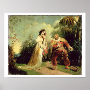 Affiches Deux figures dans le costume turc dans terres