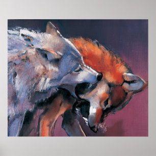 Affiches Deux loups
