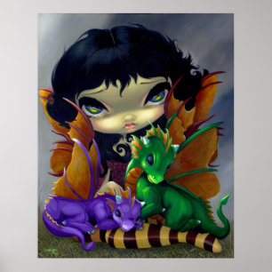 Affiches Deux mignons dragons ART IMPRIMER dragon fairy