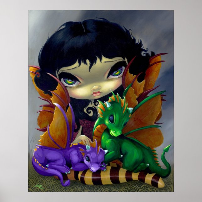 Affiches Deux mignons dragons ART IMPRIMER dragon fairy (Devant)
