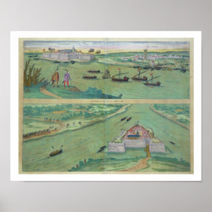 Affiches Deux vues de Comorra, de 'Civitates Orbis Terrar