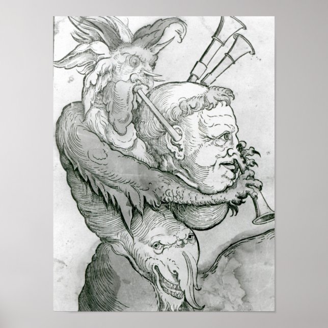 Affiches Devil Playing Man's Head as a Saxophone, 1144 (Devant)