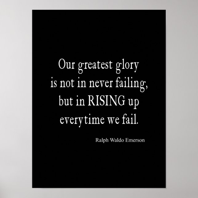 Affiches Devis d'échec vintage Emerson Overcoming (Devant)