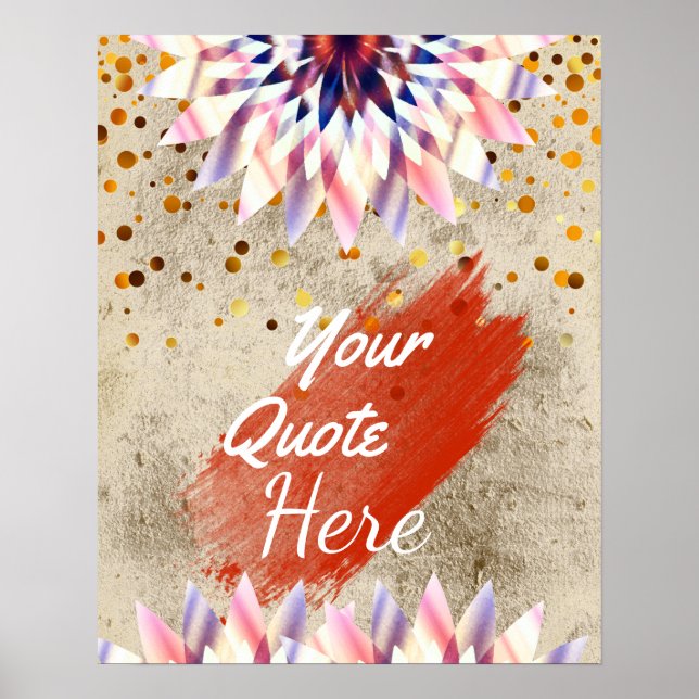 Affiches Devis personnalisé Vintage Lotus Flower personnali (Devant)