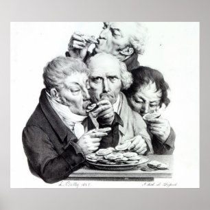 Affiches d'Huitres de Les Mangeurs, 1825