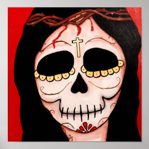 Affiches Dia de los Muertos Skeletons Jesus Imprimer