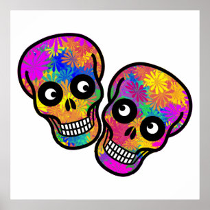 Affiches Dia De Los Muertos - Un couple heureux