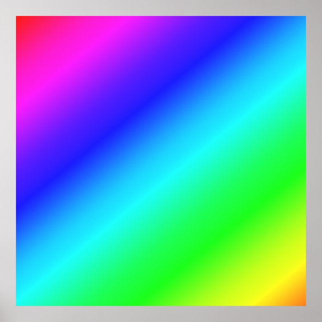 Affiches Diagonale arc-en-ciel bleu à vert (Devant)