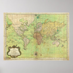 Affiches Diagramme 1778 de Bellin ou carte nautique du
