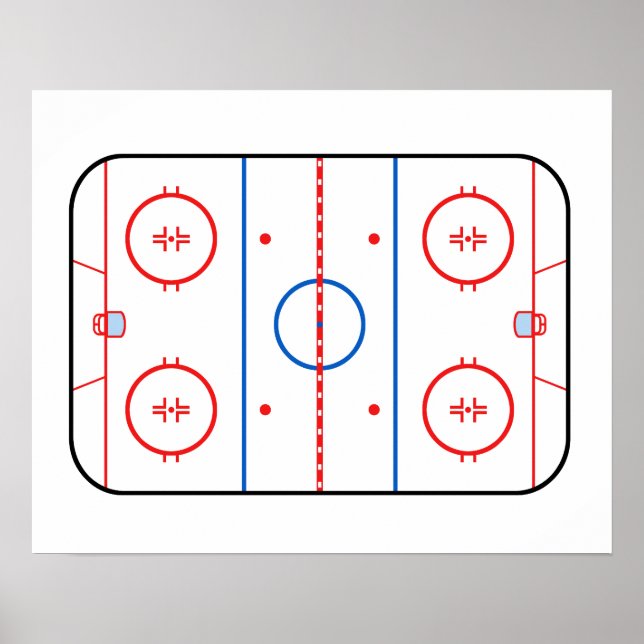 Affiches Diagramme de la patinoire Hockey Jeu Compagnon (Devant)