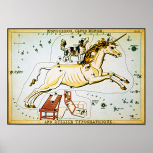 Affiches Diagramme en étoile de licorne - constellation de