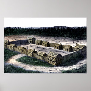 Affiches Diagramme historique de fort de Boonesborough
