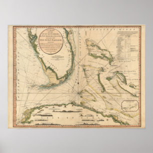 Affiches Diagramme nautique du Golfe de la Floride