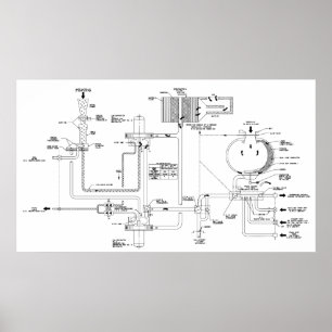 Affiches Diagramme réel pour une toilette de navire spatial