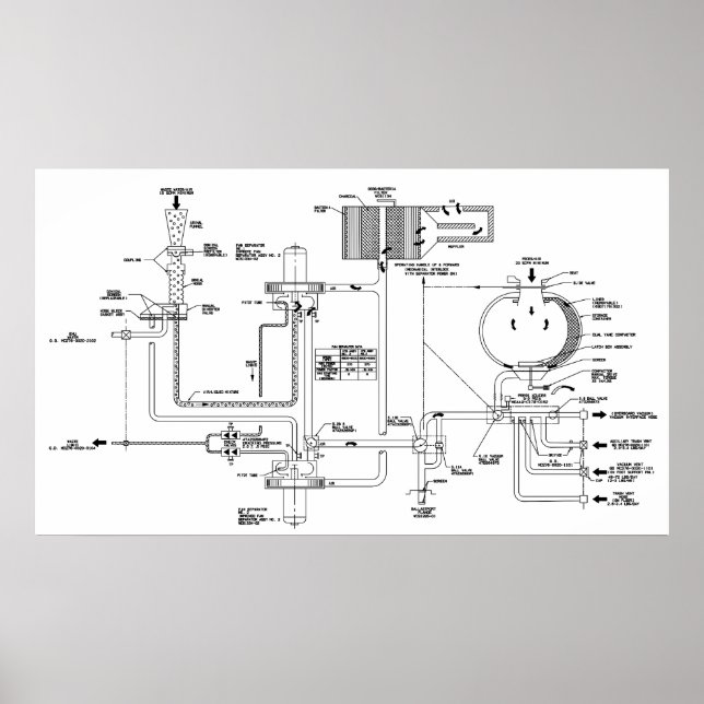 Affiches Diagramme réel pour une toilette de navire spatial (Devant)
