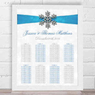 Affiches Diamante Snowflake & Blue Ribbon Mariage d'hiver