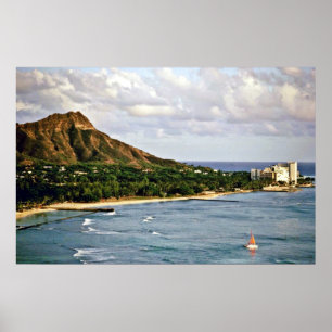 Affiches Diamond Head - Waikiki Beach, Oahu