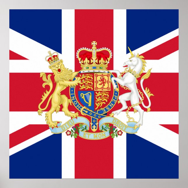 Affiches Diamond Jubilee Union Flag and Royal Crest (Devant)